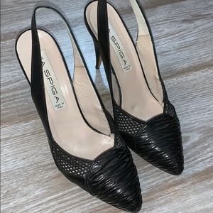 Vintage Via Spiga black sling back heels size 9 🖤